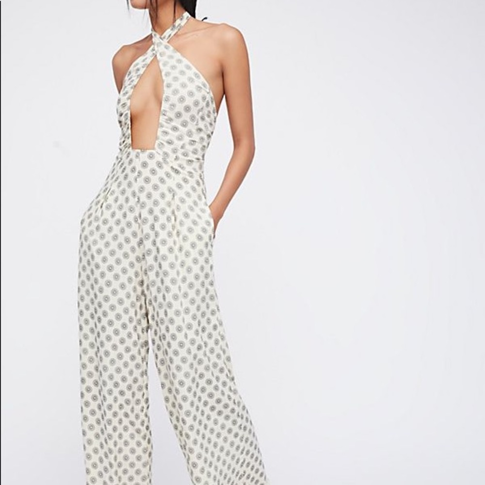 Free People Cleobella Skylee Jumpsuit Ivory size L